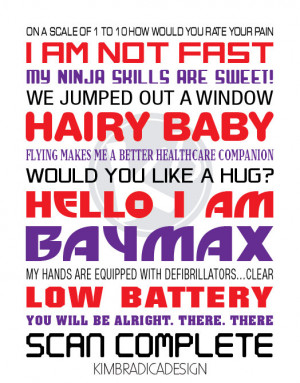 Big Hero 6, Baymax Subway Art, 11x14 Digital Print