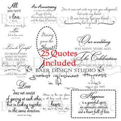 WORD ART about LOVE for Weddings, Digital Quotes for wedding and ...