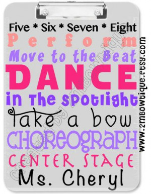 Dance Teacher Appreciation Clipboard. Free personalization. Great Gift ...