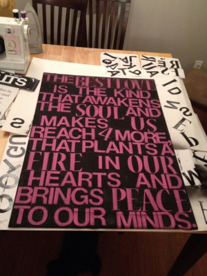 Fabric sign quote from The Notebook