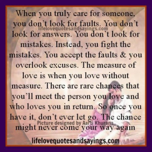 When You Truly Care For Someone.