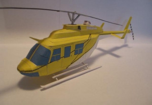 Bell 206-L Long Ranger Yellow Livery helicopter paper model