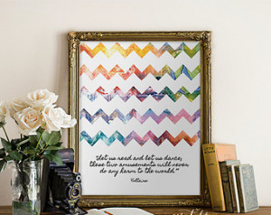 ... reading dancing quotes, watercolor chevrons, digital Printable Wisdom