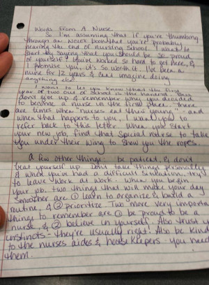 Inspiring: Nursing Student Finds Sweet Anonymous Note of Encouragement ...