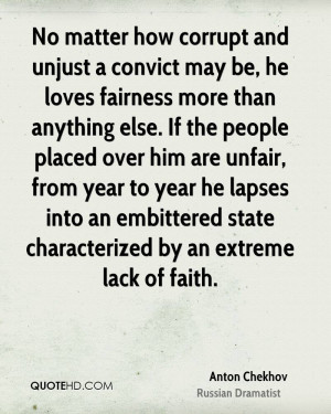 ... into an embittered state characterized by an extreme lack of faith