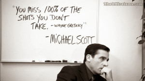 Michael Scott Wayne Gretzky Quote Black and White Wallpaper The Office