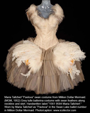 Maria Tallchief Pavlova Swan Costume From Million Dollar Mermaid