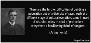 ... protection; everywhere a bewildering Babel of tongues. - Arthur Keith
