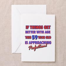 Funny 59th Birthdy designs Greeting Cards (Pk of 2 for