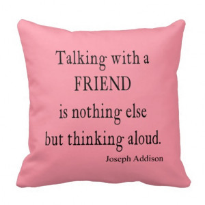 Vintage Bubblegum Pink Addison Friendship Quote Throw Pillows