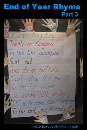 photo of end of year rhyme anchor chart part 3