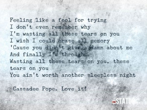 Cassadee Pope. Love her new song!