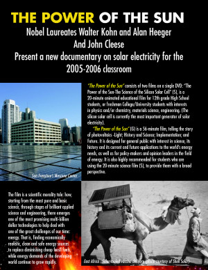 The Power Of Sun Nobel Laureates Walter Kohn And Alan Heeger picture