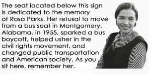 Rosa Parks Bus Boycott Signs On each lanta bus above the