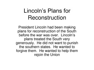 Radical Republicans Reconstruction Plan