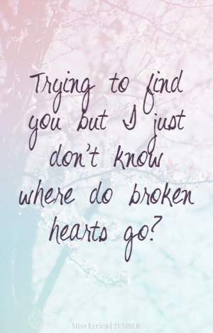 Where Do Broken Hearts Go, One Direction