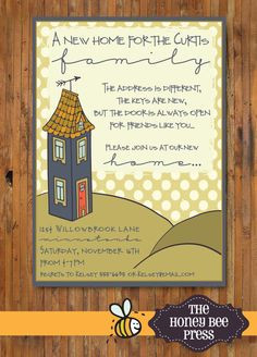 Housewarming Party Invitation - New Home Open House invitation by The ...