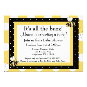 Bumble Bee Baby Shower Invitation from Zazzle.com