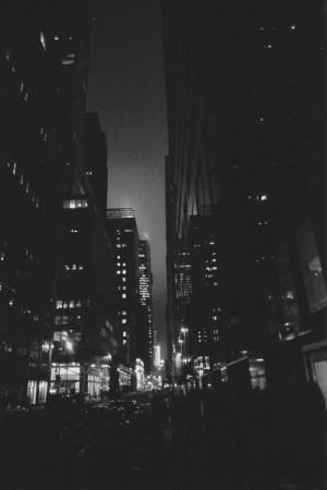people Black and White street night city new york