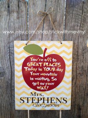 PERSONALIZED with teachers name sign Dr SEuSS quote school gift end of ...