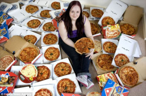 Junk food addict: Sophie Ray, 19, lives on up to three pizzas a day ...