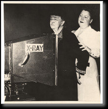 Sabin having a chest x-ray during the Denver x-ray campaign]. 1948.