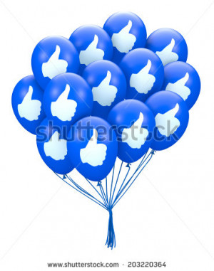 thumb balloon 3d render facebook like twitter - stock photo