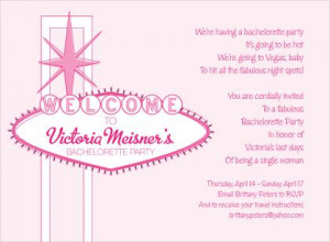 Vegas Bachelorette Pink Wedding Invitations