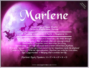 The meaning of the name - Marlene