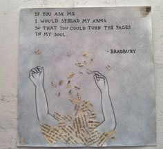 ... In My Soul. Original Art Illustration Collage. Ray Bradbury Quote