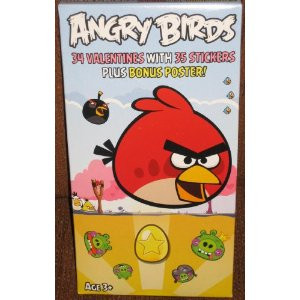 Angry Birds 34 Valentines w 35 Stickers and Bonus Poster