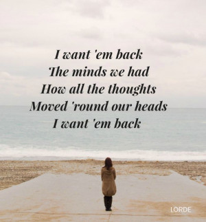 Lorde Lyrics - RIBS via Reid Rosefelt