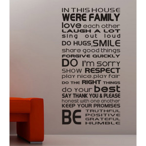 Home » House Rules We Are Family Round Font Quotes Wall Decor Sticker