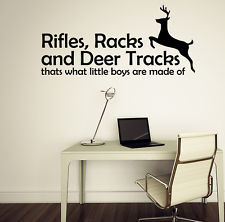 Boys Hunting Wall Decal Quote Bedroom Home Nursery Rifles Racks & Deer ...