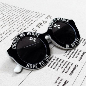 sunglasses cute black round sunglasses vintage white sexy quote on it ...