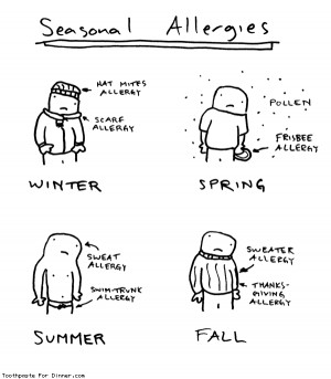 Text: seasonal allergies hat mites allergy scarf allergy winter pollen ...