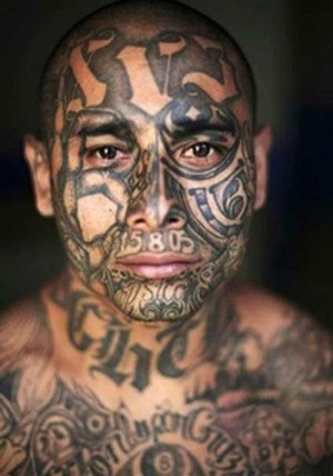 Sad Gangster’s Face Tattoo