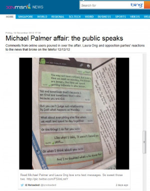 XinMSN news story about the Michael Palmer affair featuring top quotes ...