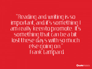 Reading and writing is so important, and it's something I am really ...