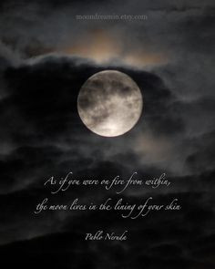 ... moon photo quote, 8 x 10 inches sky, print with quotation, full moon