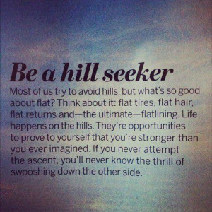 Challenge yourself! Searching for the hills