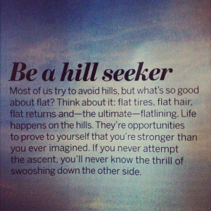 Challenge yourself! Searching for the hills