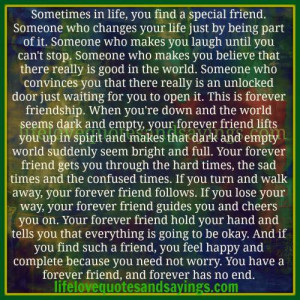 Sometimes in life , you find a special friend..