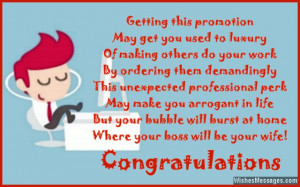 Congratulations On Your Promotion Quotes Funny job promotion greeting