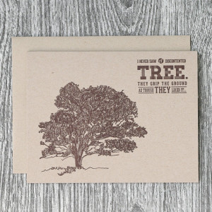 Hand-Drawn Oak Tree with John Muir Quote - Rustic Letterpress Greeting ...