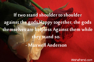 If two stand shoulder to shoulder against the gods,Happy together, the ...
