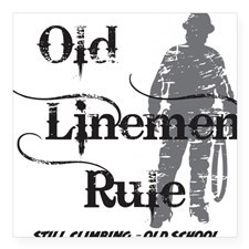 lineman profile on pole Square Sticker 3