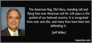 American flag, Old Glory, standing tall and flying free over American ...