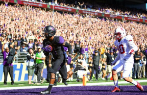 ... player Jaydon Mickens pulls down a touchdown against Stanford in th