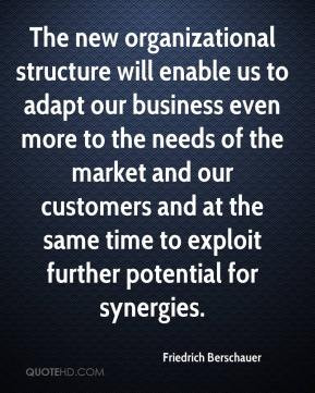 The new organizational structure will enable us to adapt our business ...